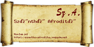 Szánthó Afrodité névjegykártya